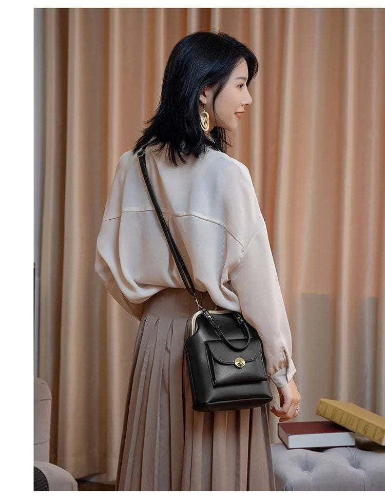 NIGEDU women shoulder bags Korean style Metal Buckle clip Ladies Handbags PU Leather lady Sling bag female Crossbody Bag purses
