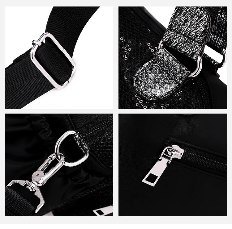 NIGEDU Brand Women Handbags Designer Oxford Crossbody Bag Fashion Sequin Female Messenger Bags Shoulder Bag Ladies Big Totes