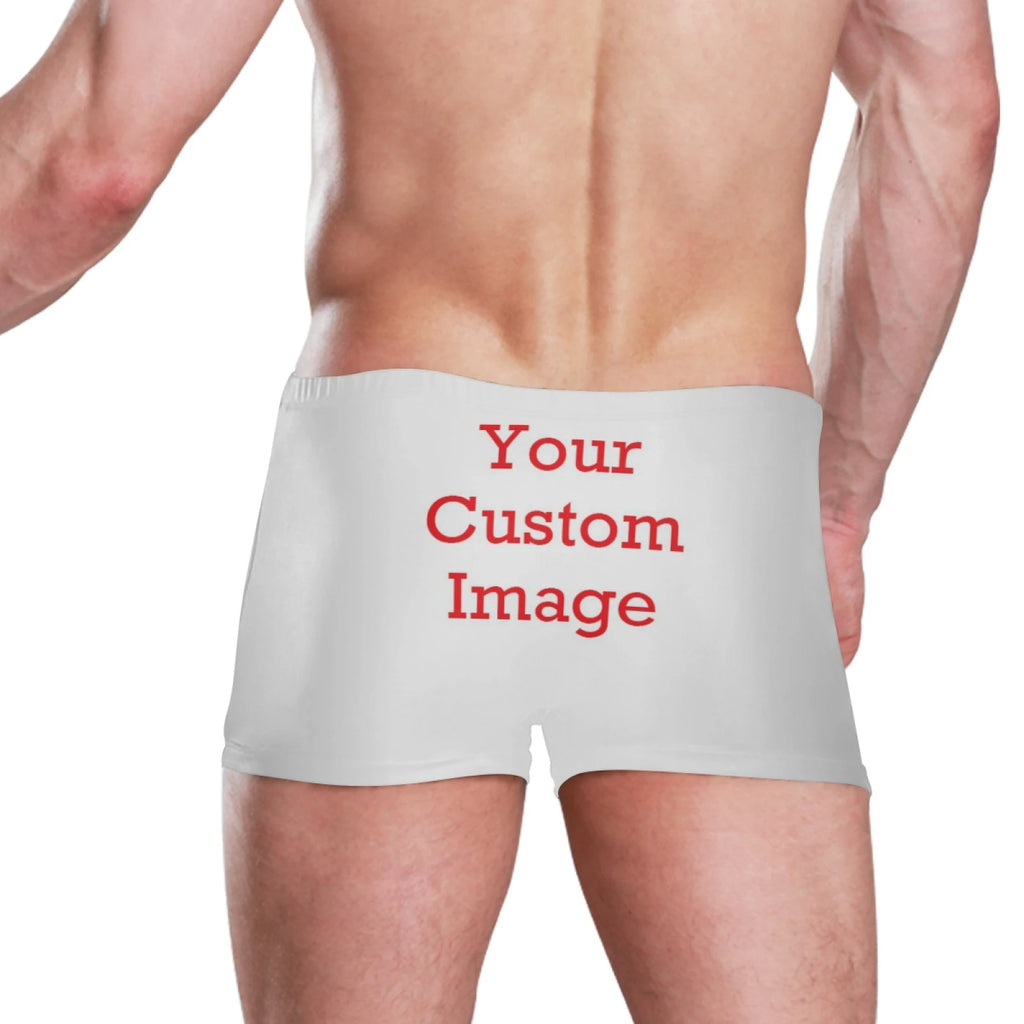 Men Swimwear Pants Summer Sexy Beach Shorts Swim Shorts Trunks New Custom Picture Swimsuit Men's Swimming Trunks Boxer Briefs