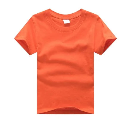 Customized Baby Boys T-Shirts Summer Short Sleeve Solid Custom Children Tees Shirts Cotton LOGO Girl Tops Personalized T Shirt