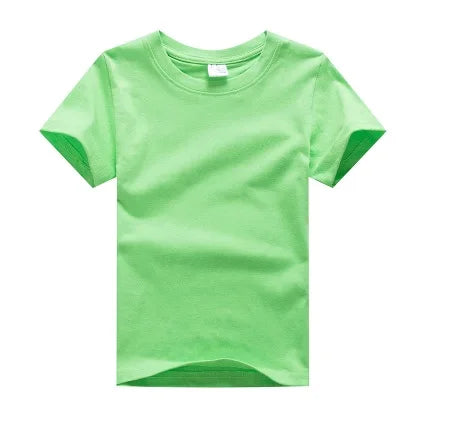 Customized Baby Boys T-Shirts Summer Short Sleeve Solid Custom Children Tees Shirts Cotton LOGO Girl Tops Personalized T Shirt