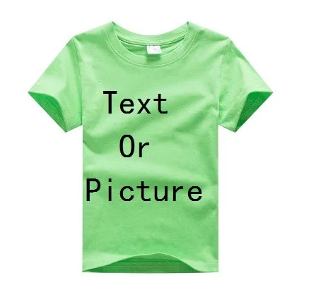 Customized Baby Boys T-Shirts Summer Short Sleeve Solid Custom Children Tees Shirts Cotton LOGO Girl Tops Personalized T Shirt
