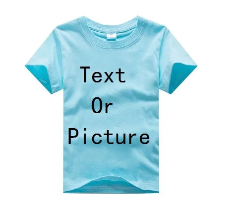 Customized Baby Boys T-Shirts Summer Short Sleeve Solid Custom Children Tees Shirts Cotton LOGO Girl Tops Personalized T Shirt