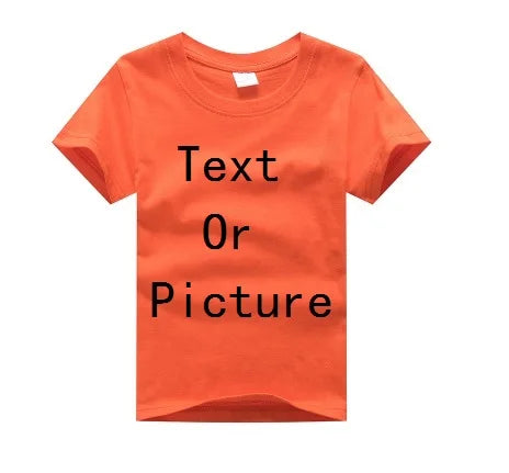 Customized Baby Boys T-Shirts Summer Short Sleeve Solid Custom Children Tees Shirts Cotton LOGO Girl Tops Personalized T Shirt