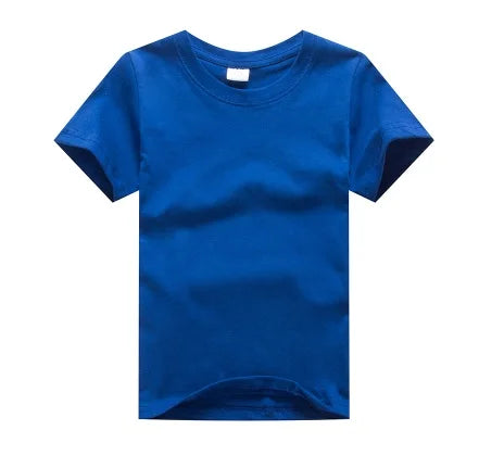 Customized Baby Boys T-Shirts Summer Short Sleeve Solid Custom Children Tees Shirts Cotton LOGO Girl Tops Personalized T Shirt