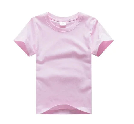 Customized Baby Boys T-Shirts Summer Short Sleeve Solid Custom Children Tees Shirts Cotton LOGO Girl Tops Personalized T Shirt