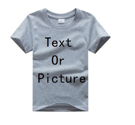 Customized Baby Boys T-Shirts Summer Short Sleeve Solid Custom Children Tees Shirts Cotton LOGO Girl Tops Personalized T Shirt