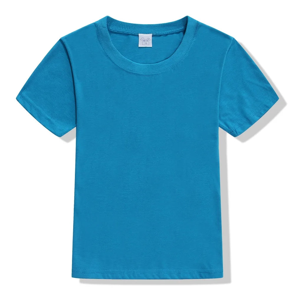 Customized Baby Boys T-Shirts Summer Short Sleeve Solid Custom Children Tees Shirts Cotton LOGO Girl Tops Personalized T Shirt