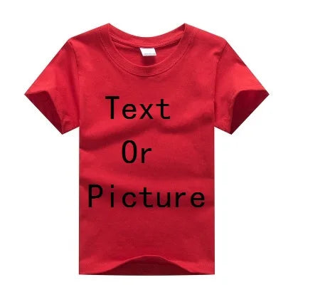 Customized Baby Boys T-Shirts Summer Short Sleeve Solid Custom Children Tees Shirts Cotton LOGO Girl Tops Personalized T Shirt