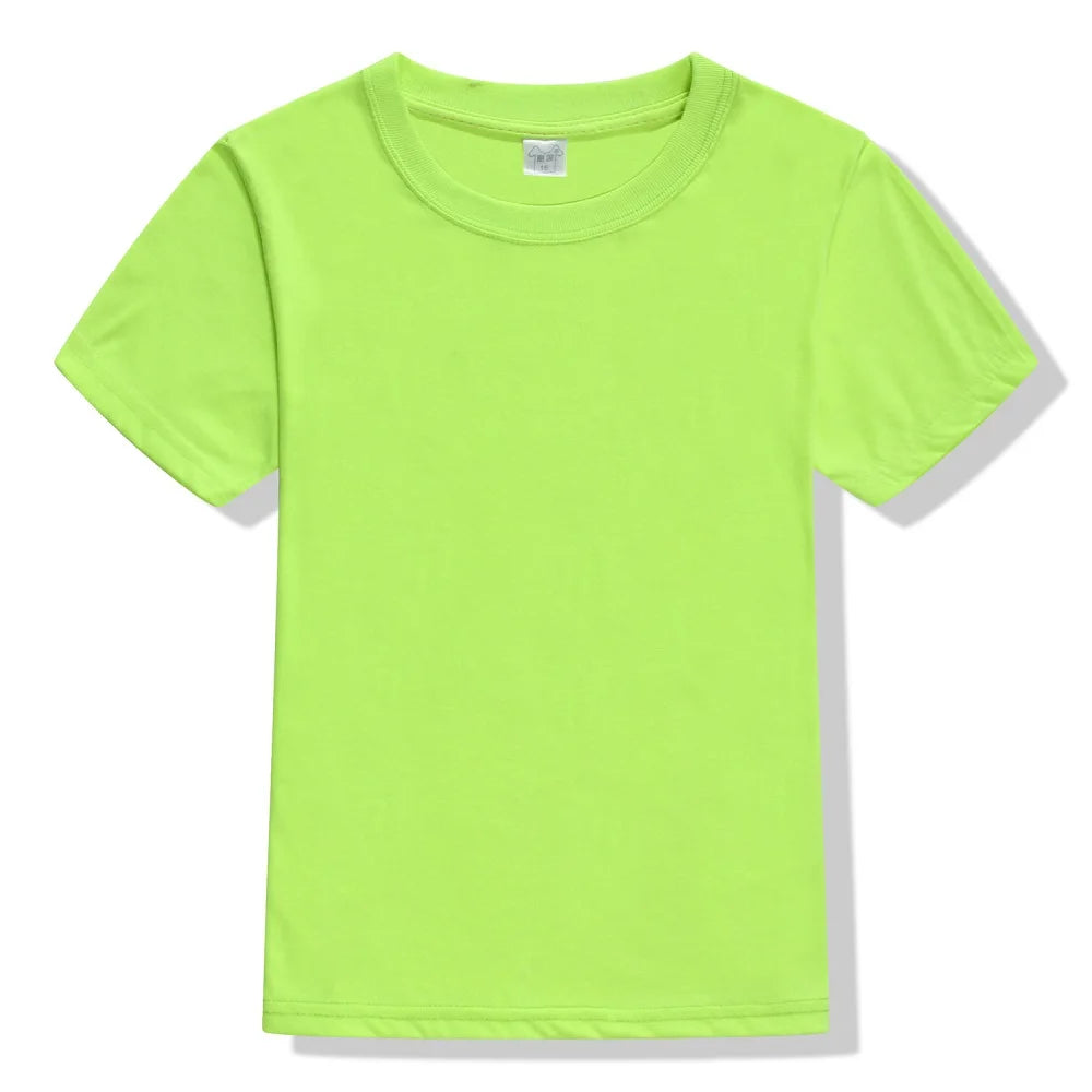 Customized Baby Boys T-Shirts Summer Short Sleeve Solid Custom Children Tees Shirts Cotton LOGO Girl Tops Personalized T Shirt
