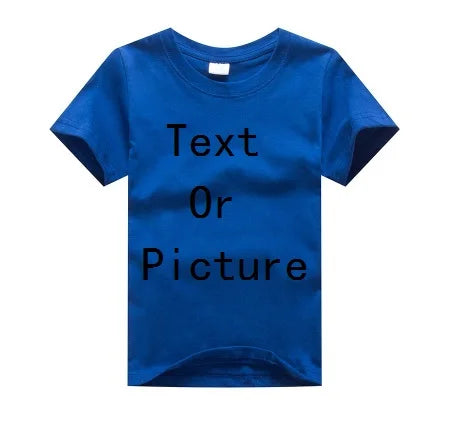 Customized Baby Boys T-Shirts Summer Short Sleeve Solid Custom Children Tees Shirts Cotton LOGO Girl Tops Personalized T Shirt