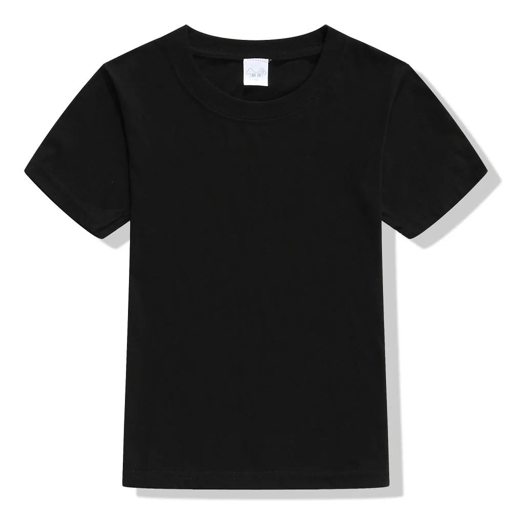 Customized Baby Boys T-Shirts Summer Short Sleeve Solid Custom Children Tees Shirts Cotton LOGO Girl Tops Personalized T Shirt
