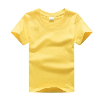 Customized Baby Boys T-Shirts Summer Short Sleeve Solid Custom Children Tees Shirts Cotton LOGO Girl Tops Personalized T Shirt