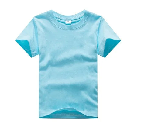 Customized Baby Boys T-Shirts Summer Short Sleeve Solid Custom Children Tees Shirts Cotton LOGO Girl Tops Personalized T Shirt
