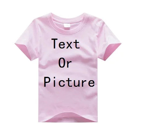 Customized Baby Boys T-Shirts Summer Short Sleeve Solid Custom Children Tees Shirts Cotton LOGO Girl Tops Personalized T Shirt