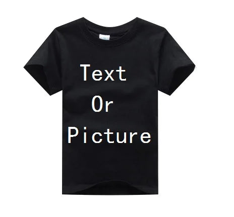 Customized Baby Boys T-Shirts Summer Short Sleeve Solid Custom Children Tees Shirts Cotton LOGO Girl Tops Personalized T Shirt