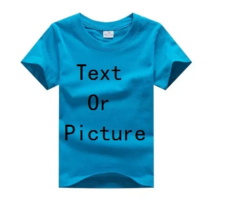 Customized Baby Boys T-Shirts Summer Short Sleeve Solid Custom Children Tees Shirts Cotton LOGO Girl Tops Personalized T Shirt
