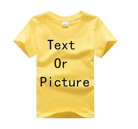 Customized Baby Boys T-Shirts Summer Short Sleeve Solid Custom Children Tees Shirts Cotton LOGO Girl Tops Personalized T Shirt