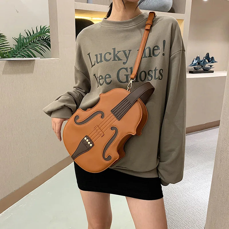 Women Music Tote Bag Violin Purse Backpack Novelty Leather Piano Shoulder Crossbody Bag Handle Handbag for Ladies