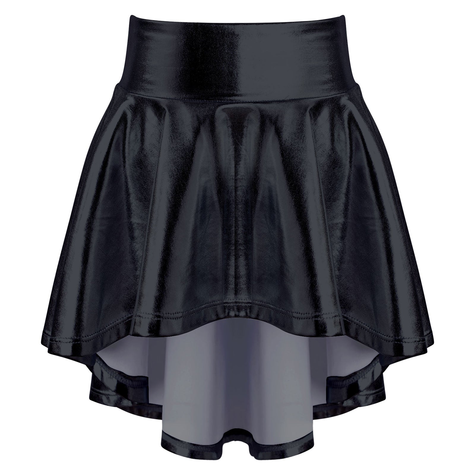 Girls Ballet Dance Skirts Solid Color Ruffle Irregular Hem Dance Party Costume Kids Dance Wear Bronzing Cloth Mini Skirts