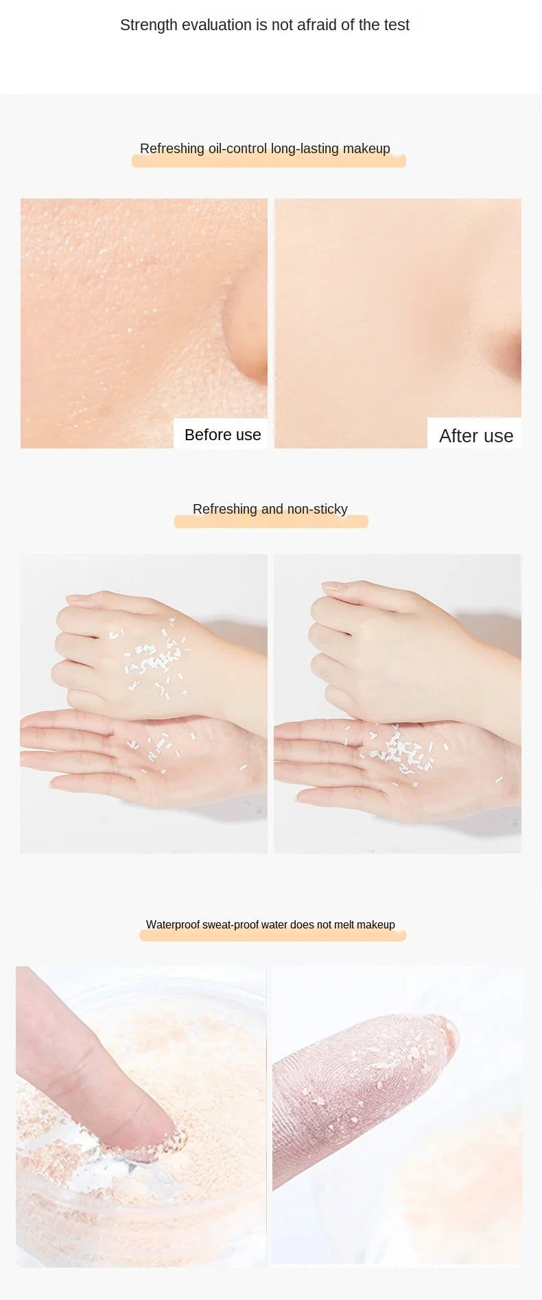 2 Colors Makeup Loose Powder Transparent Finishing Powder Waterproof Cosmetic Puff For Face Finish Setting With Puff