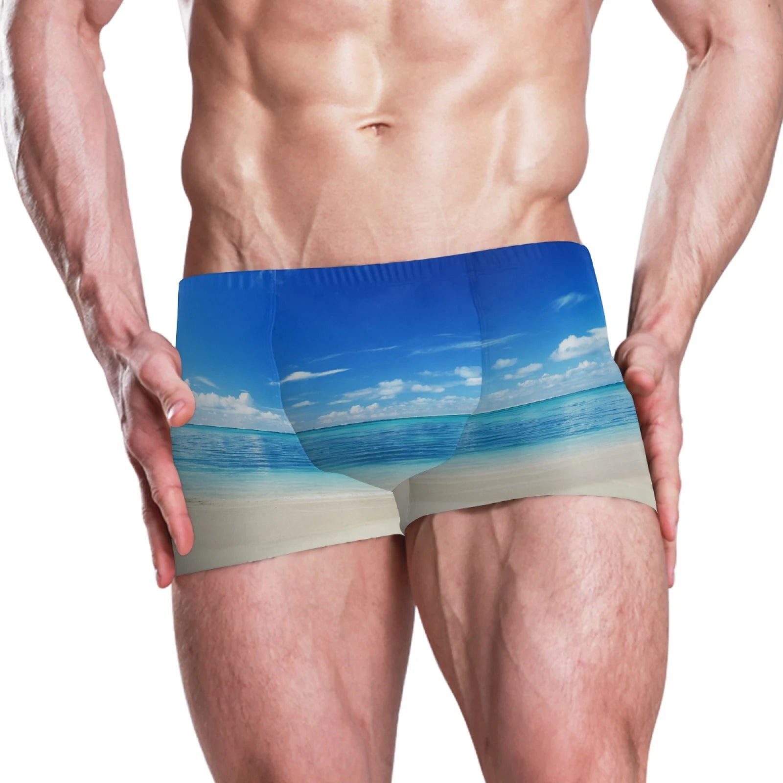Men Swimwear Pants Summer Sexy Beach Shorts Swim Shorts Trunks New Custom Picture Swimsuit Men's Swimming Trunks Boxer Briefs