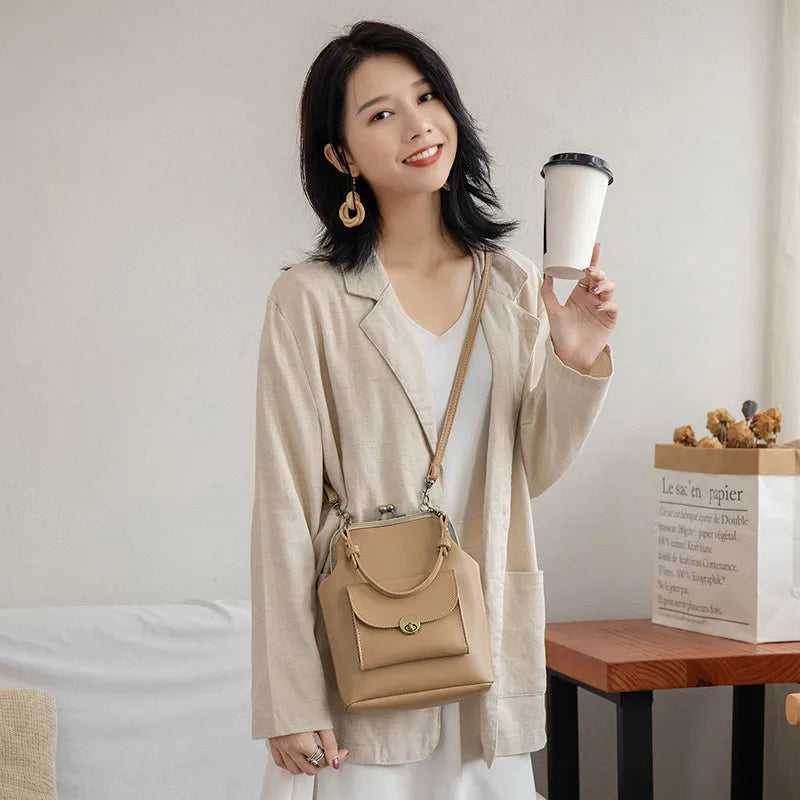 NIGEDU women shoulder bags Korean style Metal Buckle clip Ladies Handbags PU Leather lady Sling bag female Crossbody Bag purses
