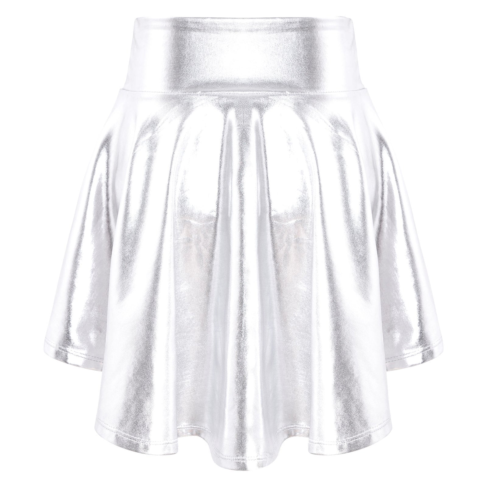 Girls Ballet Dance Skirts Solid Color Ruffle Irregular Hem Dance Party Costume Kids Dance Wear Bronzing Cloth Mini Skirts