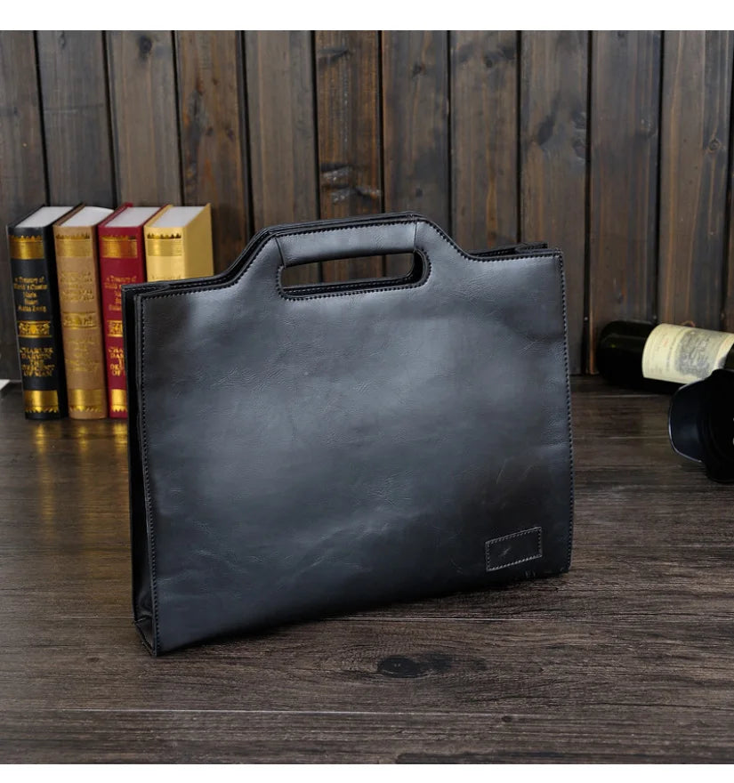 Business Briefcase Men Travel Portable Handbag Solid Casual Leather Messenger Crossbody Bag Male Big Office Laptop Bag XA219C