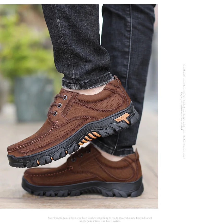2024 New Men Shoes Genuine Leather Men Flats Loafers High Quality Breathable Outdoor Men Sneakers Male Casual Shoes Plus Size 48