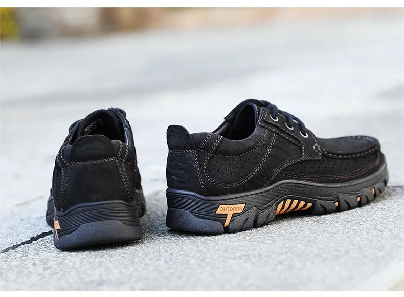 2024 New Men Shoes Genuine Leather Men Flats Loafers High Quality Breathable Outdoor Men Sneakers Male Casual Shoes Plus Size 48