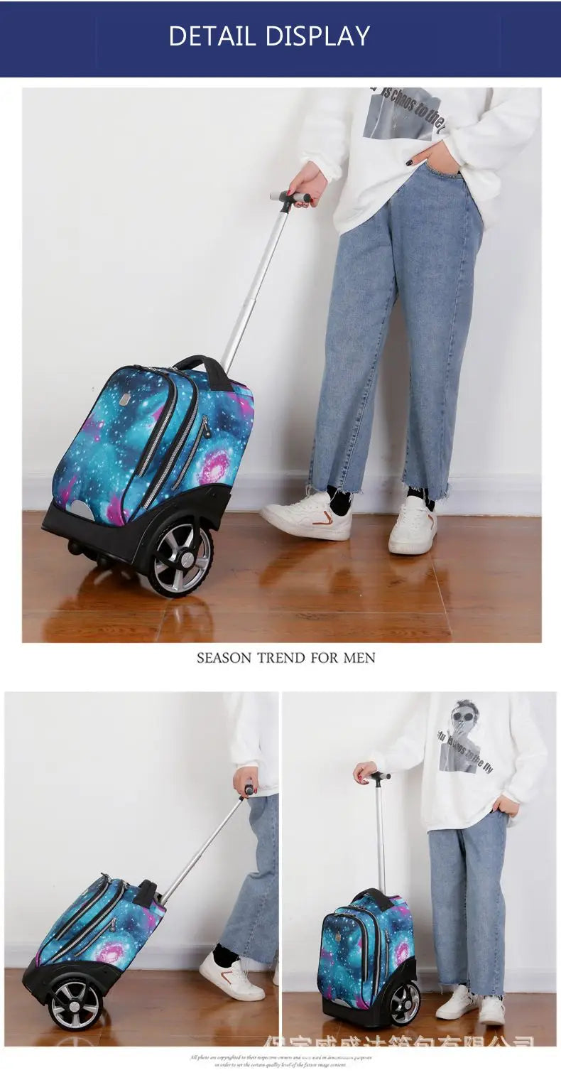large wheels School Rolling Bags for teenagers travel trolley bags for Children wheeled bag bags for travel rolling bag wheels