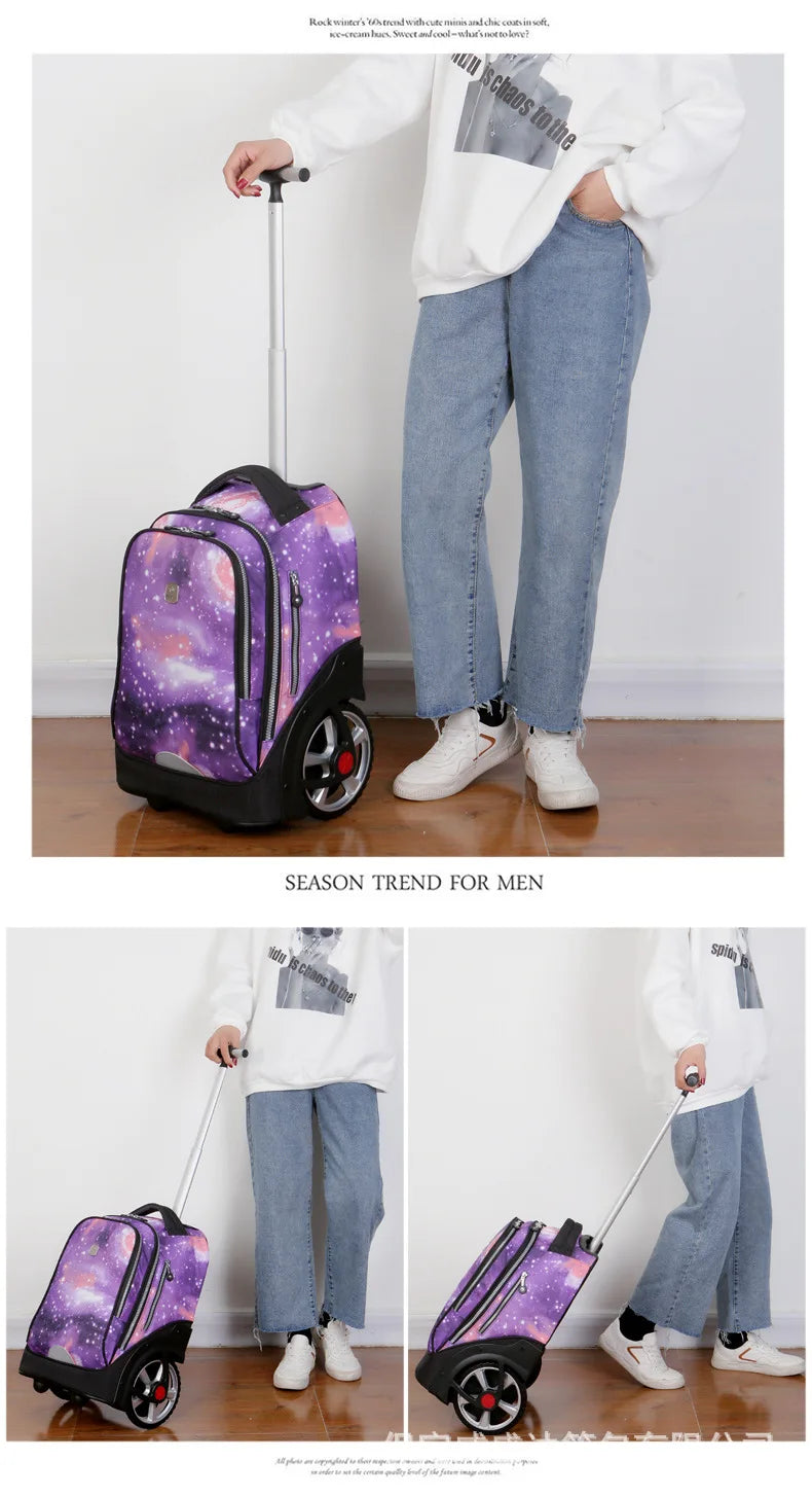 large wheels School Rolling Bags for teenagers travel trolley bags for Children wheeled bag bags for travel rolling bag wheels