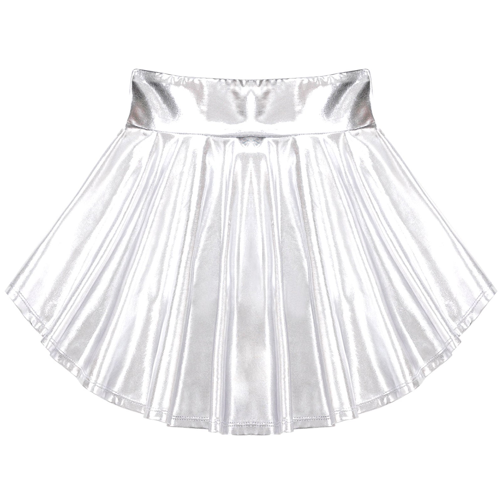 Girls Ballet Dance Skirts Solid Color Ruffle Irregular Hem Dance Party Costume Kids Dance Wear Bronzing Cloth Mini Skirts