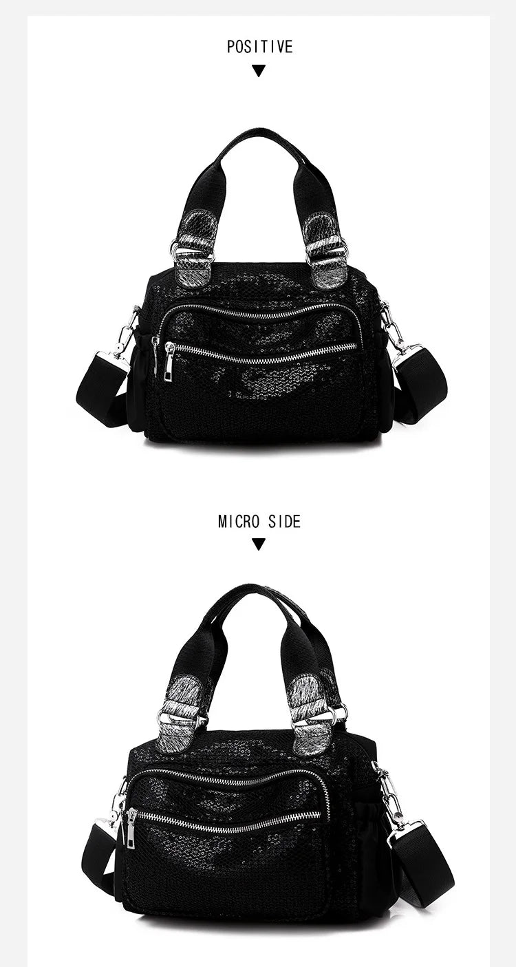 NIGEDU Brand Women Handbags Designer Oxford Crossbody Bag Fashion Sequin Female Messenger Bags Shoulder Bag Ladies Big Totes