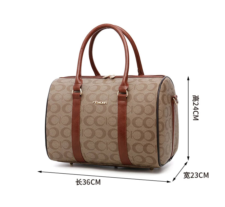 Luxury pu leather trolley luggage sets with handbag fashion rolling suitcase popular trolley luggage travel bag carry-ons