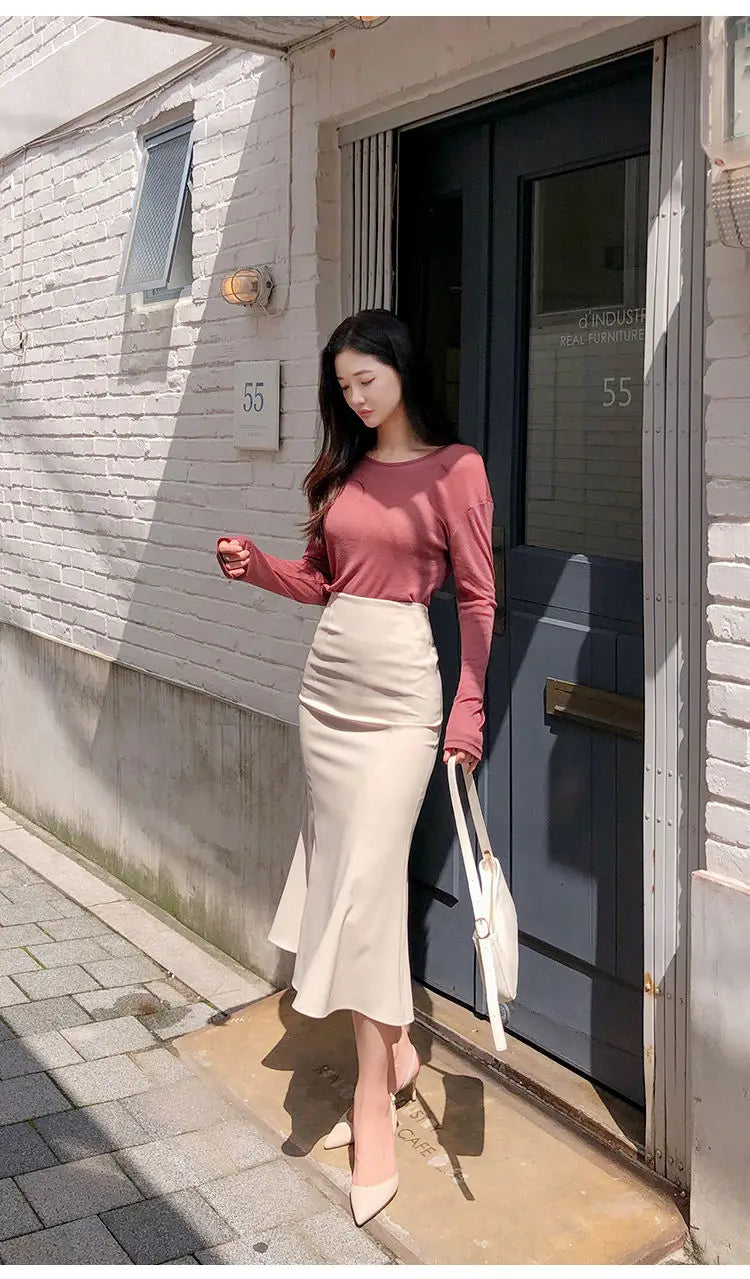Elegant Office Long Skirts Women 2026 Fashion High Waist Bodycon White Black Skirt French Y2k Slim Corset Bridal Maxi Skirt XL
