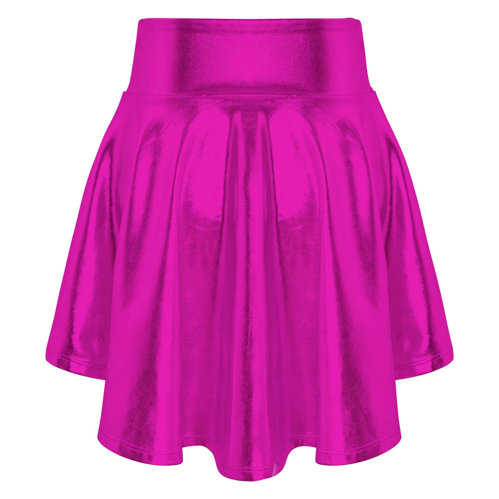 Girls Ballet Dance Skirts Solid Color Ruffle Irregular Hem Dance Party Costume Kids Dance Wear Bronzing Cloth Mini Skirts
