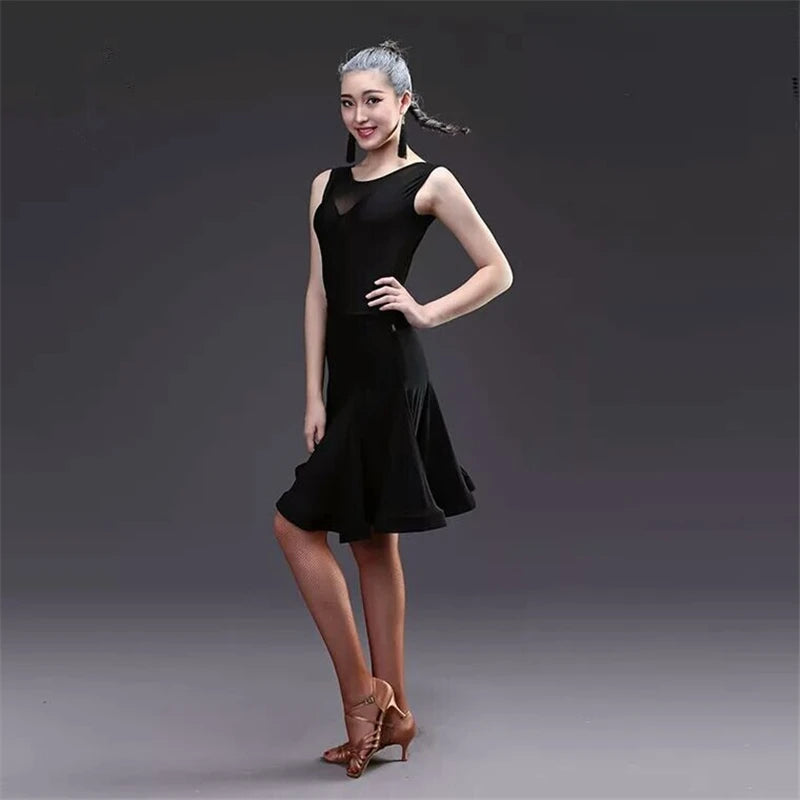New Woman Latin Dance Skirt Fishbone Tango Costume Training Dress Performance Wears Sexy Rumba Samba Dance Skirt for Women Dress