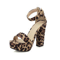 Ladies Platform Super high heel sandals leopard heels Woman Party dress shoes summer Sandalia Feminina Femme Sandalias De Mujer