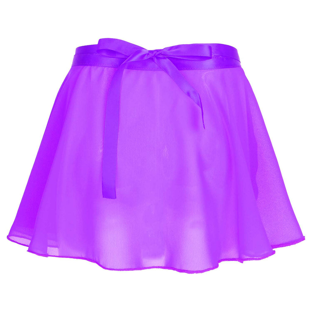 Kids Girls Ballet Skirt Dance Basic Classic Chiffon Mini Pull-On Wrap Skirt Ballerina Costume Dance Gymnastics Leotard Skirts