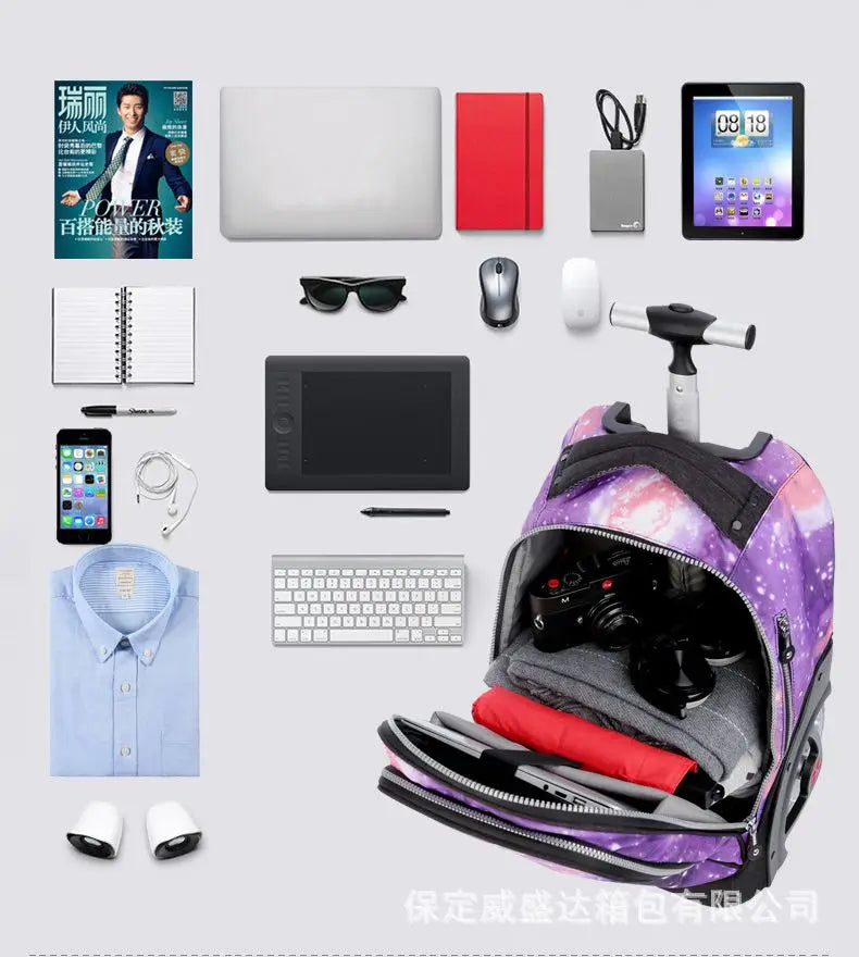 large wheels School Rolling Bags for teenagers travel trolley bags for Children wheeled bag bags for travel rolling bag wheels