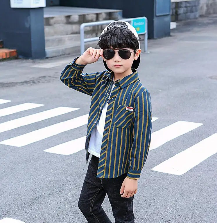 Baby Kids Print Blouses Fall Boys Long Sleeve Shirts 2025 New boys shirts boy top clothes Blouse Back to School Outfit Costume
