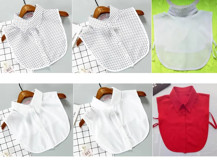 White Fake Collar Shirt For Children False Collar Blouse Lace Kids Peter Pan Collar Detachable Lapel Half Shirt Boys Faux Col