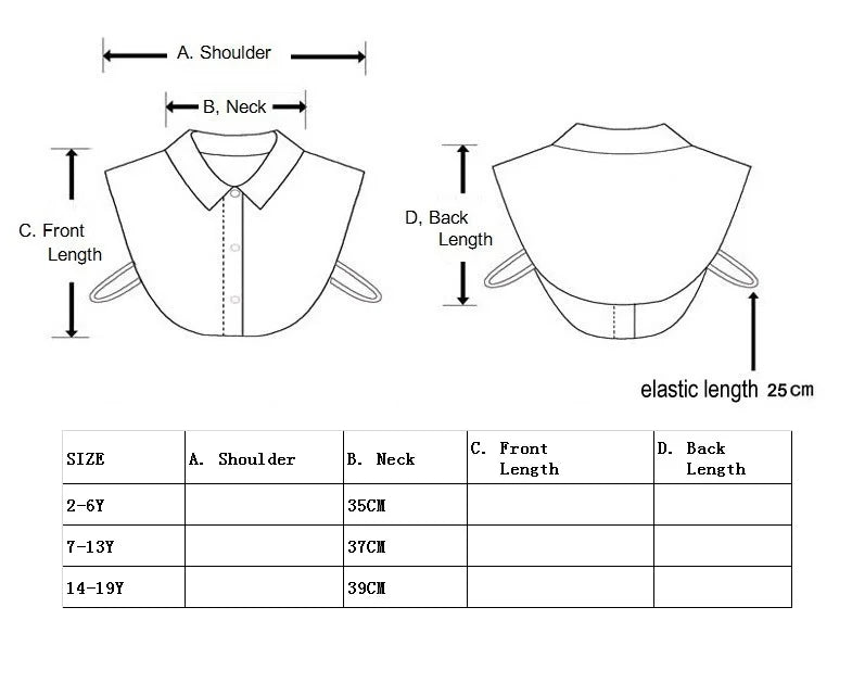 White Fake Collar Shirt For Children False Collar Blouse Lace Kids Peter Pan Collar Detachable Lapel Half Shirt Boys Faux Col