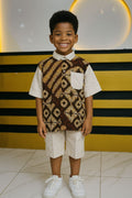Short sleeve Ankara shirt Boys up and down