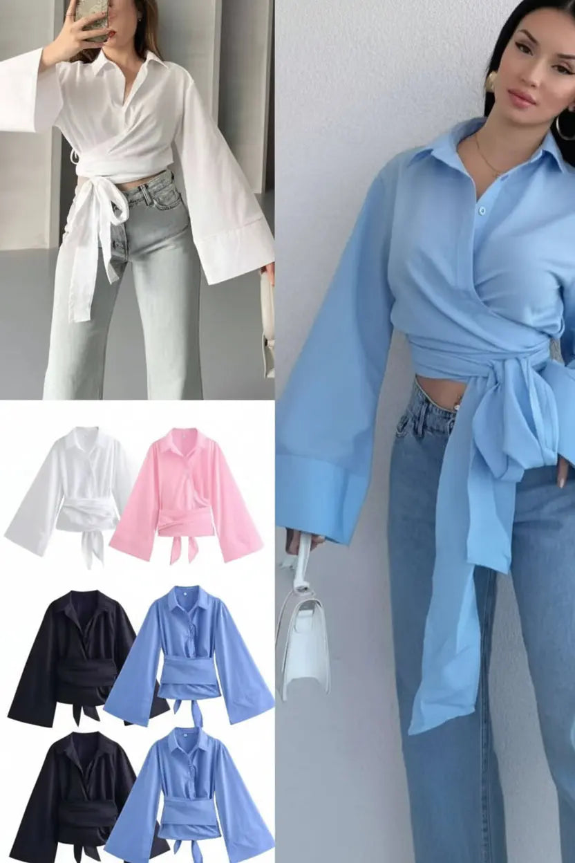 Classy collar long sleeve shirts