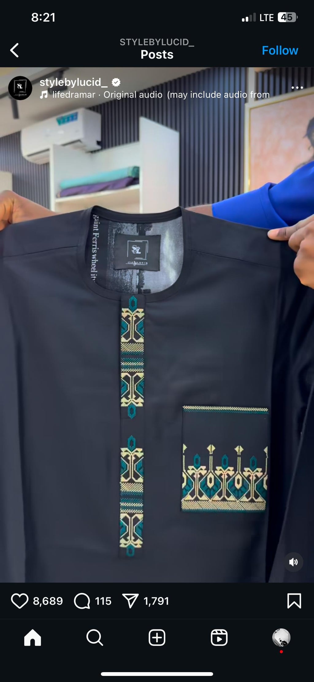 Men's Senator wear with flap and pocket design