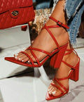 Ladies adjustable strap mid heel Shoe sandal