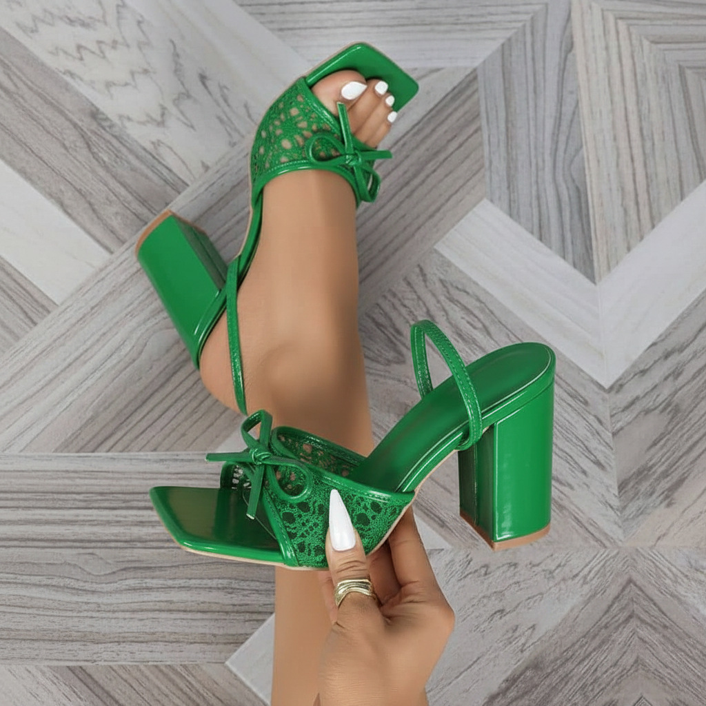 Female mid heel shoe sandal